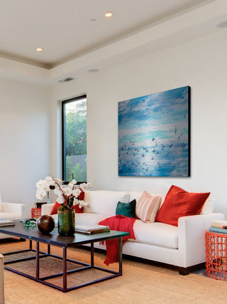 "Meadow Flock" Print on Brushed Aluminum, 24"x24"