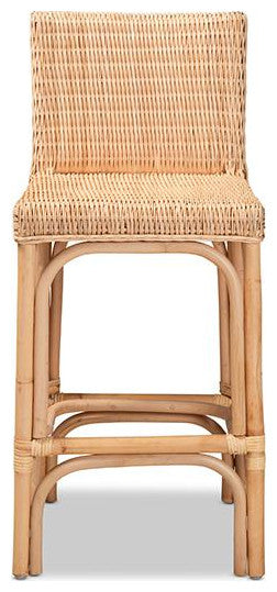 Athena Modern Natural Finished Rattan Counter Stool