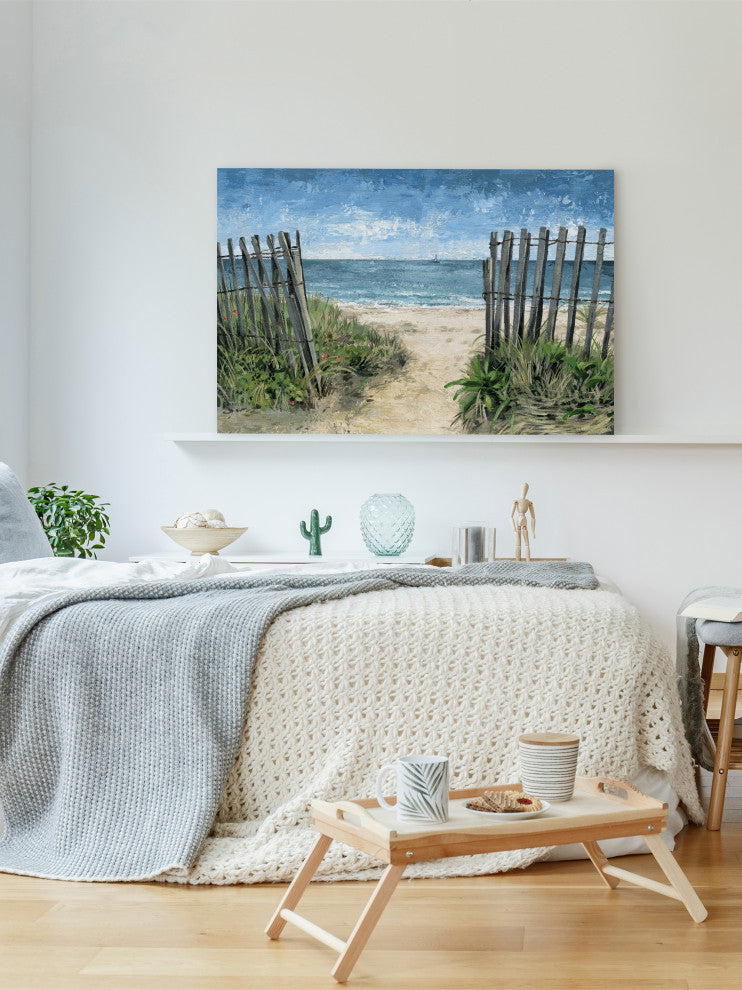 "Lone Sailboat" Painting Print on Wrapped Canvas, 60x40