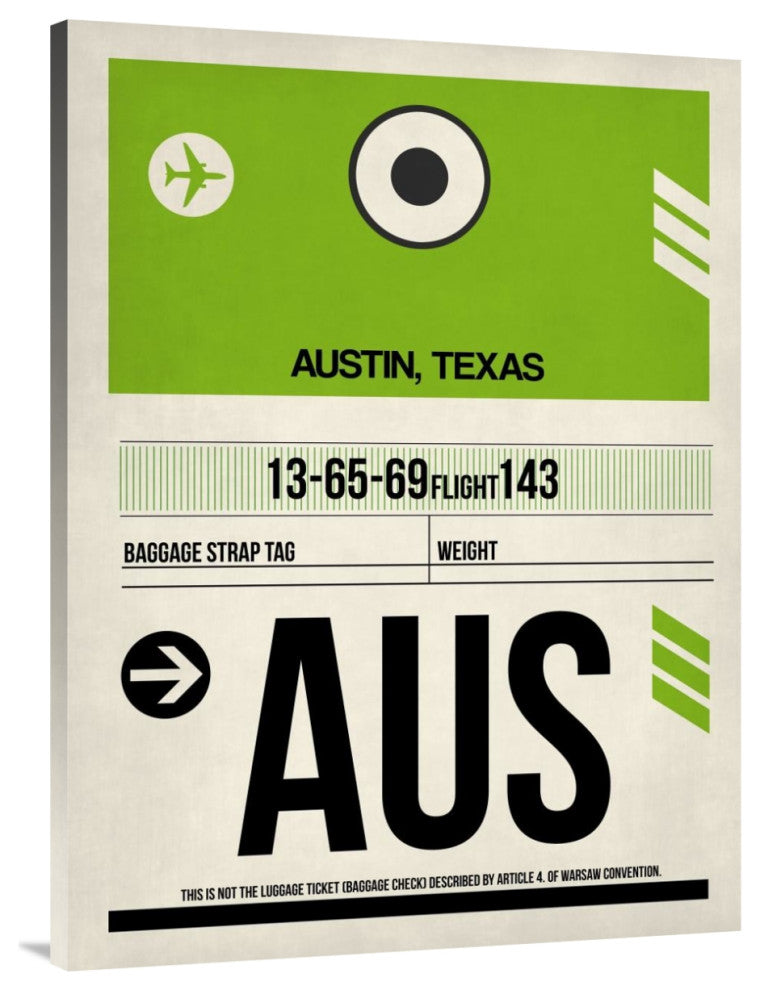 "AUS Austin Luggage Tag 1" Fine Art Print