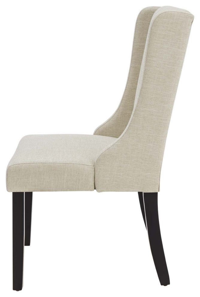 Side Dining Chair, Set of 2, Fabric, Beige, Cafe Bistro Restaurant Hospitality