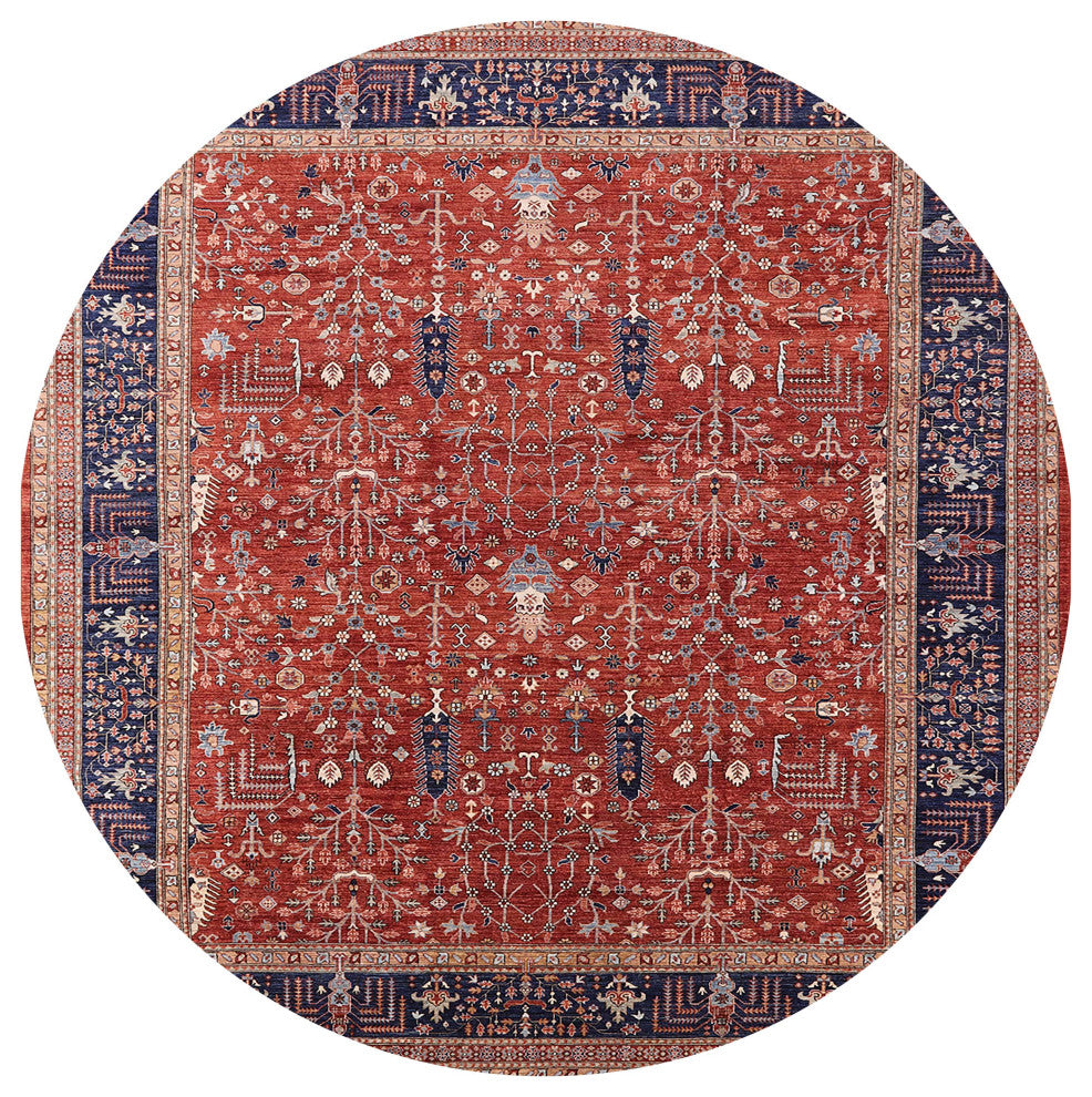 Ahgly Company Indoor Round Mid-Century Modern Area Rugs, 4' Round
