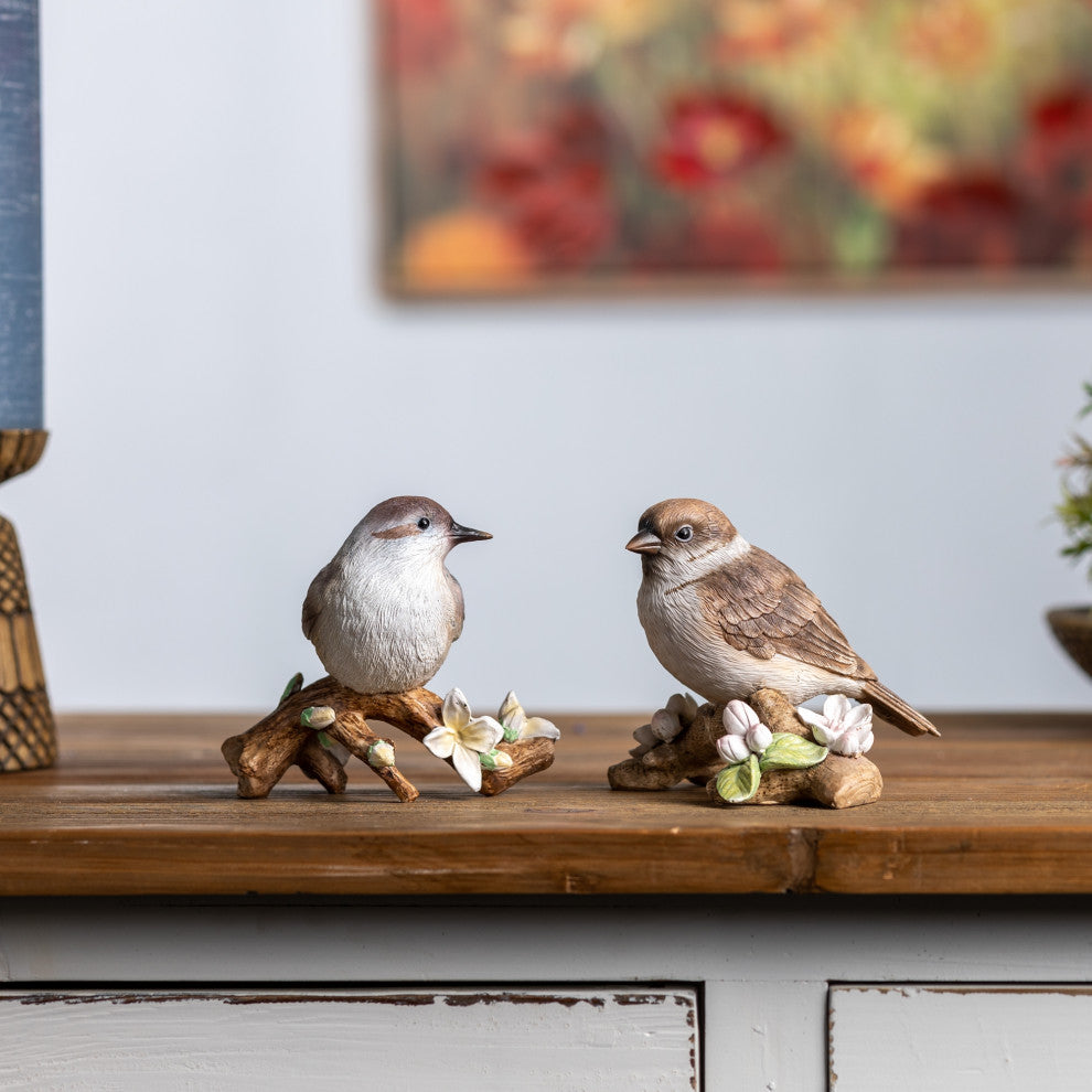 Bird on Branch Figurine, 6-Piece Set