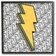 Lightning Bolt Shape Pop Art over High Fashion Pattern12x12