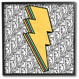 Lightning Bolt Shape Pop Art over High Fashion Pattern12x12