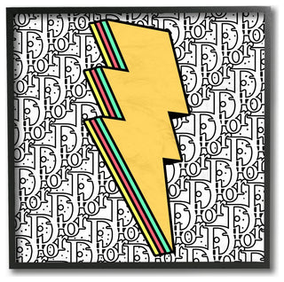 Lightning Bolt Shape Pop Art over High Fashion Pattern12x12