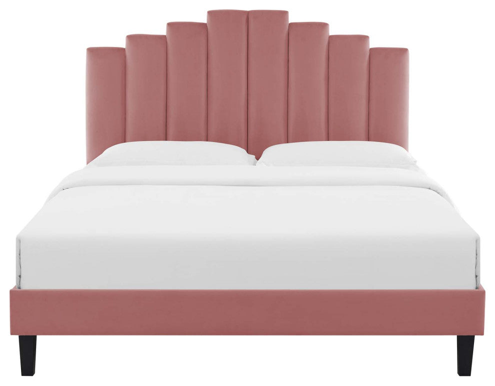 Elise King Performance Velvet Platform Bed MOD-6878-DUS