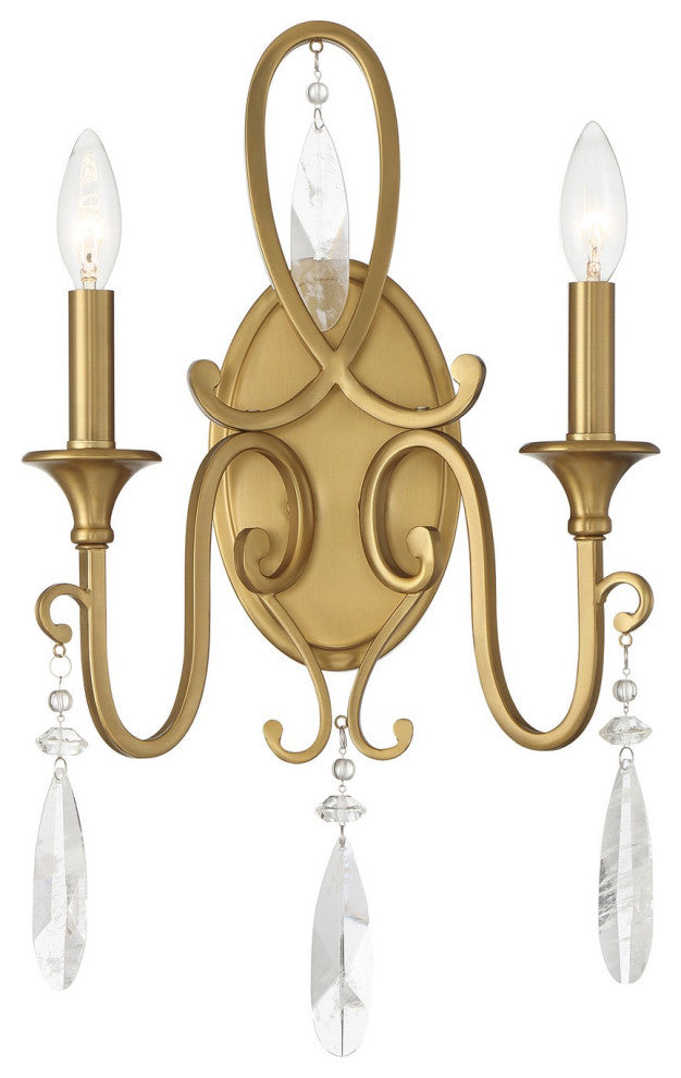 Fairchild 2-Light Wall Sconce, Warm Brass