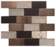 12"x12" Glass, Stone and Metal Mosaic Tile, Cordoba, Big Brick, Set of 5