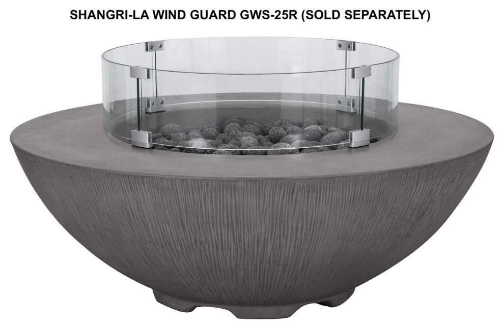 Pyromania Shangri-La Concrete Fire Bowl, 41", Slate Gray, Propane
