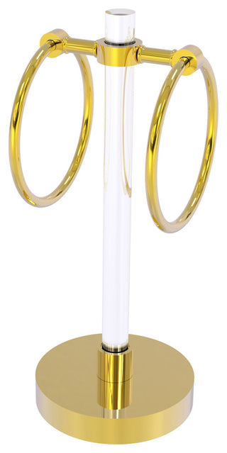 Clearview Vanity Guest Towel Ring, Polished Brass