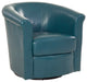Marvel 360 Swivel Barrel Chair by Grafton Home, Peacock Faux Leather