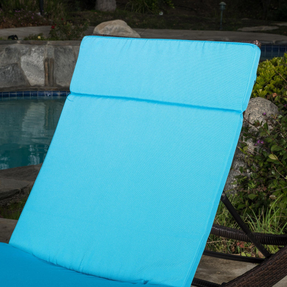 GDF Studio Albany Outdoor Chaise Lounge Cushion, Set of 2, Blue