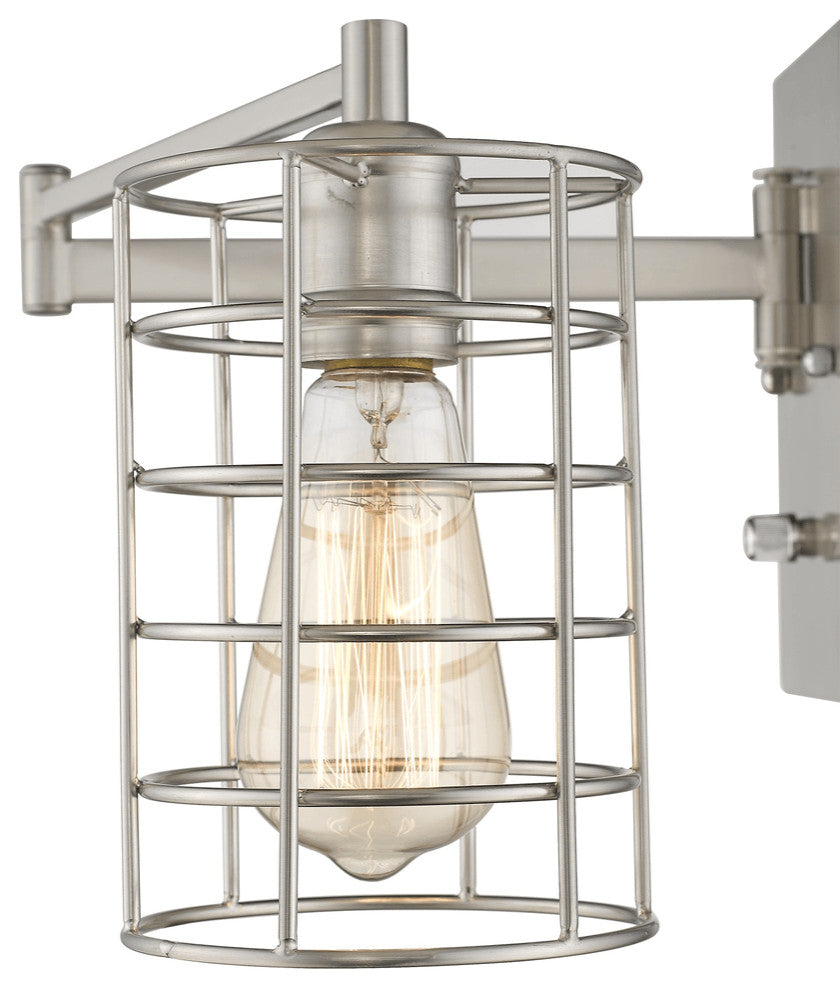 Industrial Silver Metal Wall Sconce