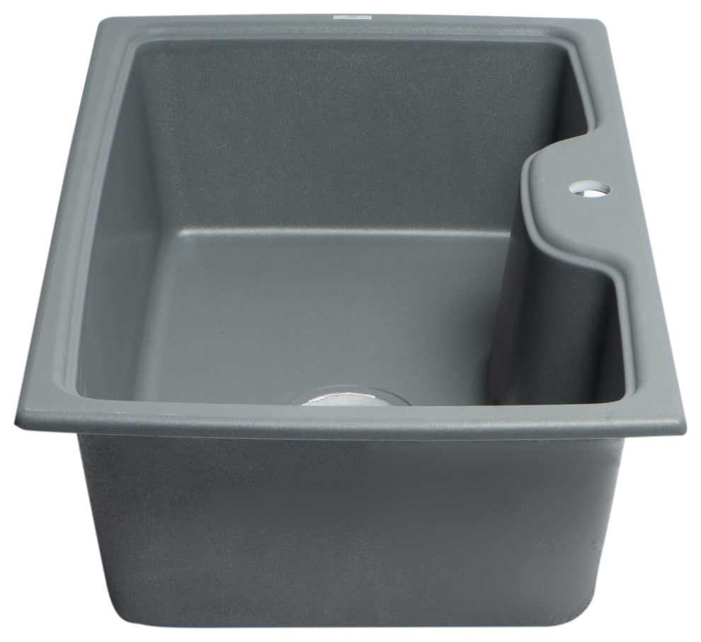 ALFI brand AB3520DI-T Titanium 35" Drop-In Single Granite Composite Kitchen Sin