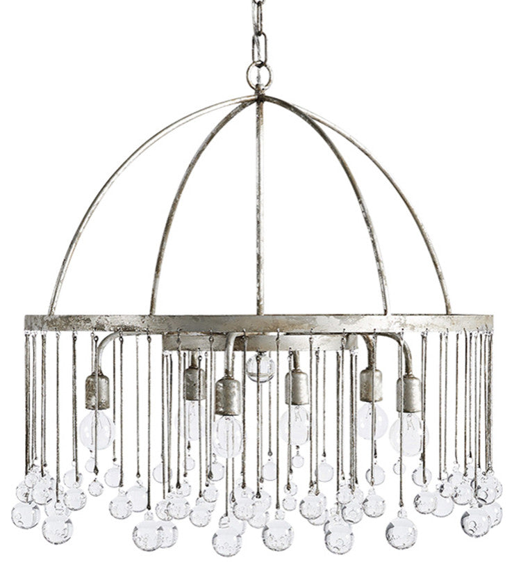 6-Light Vintage Luxe Glass Crystal Chandelier
