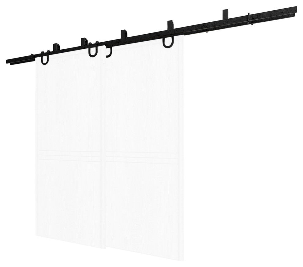 Sliding Barn Door Hardware, U Bracket Bypass, Horseshoe Design, 8'