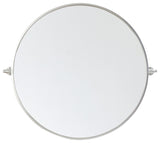 Home Living Round Pivot Mirror 30 Inch, Silver