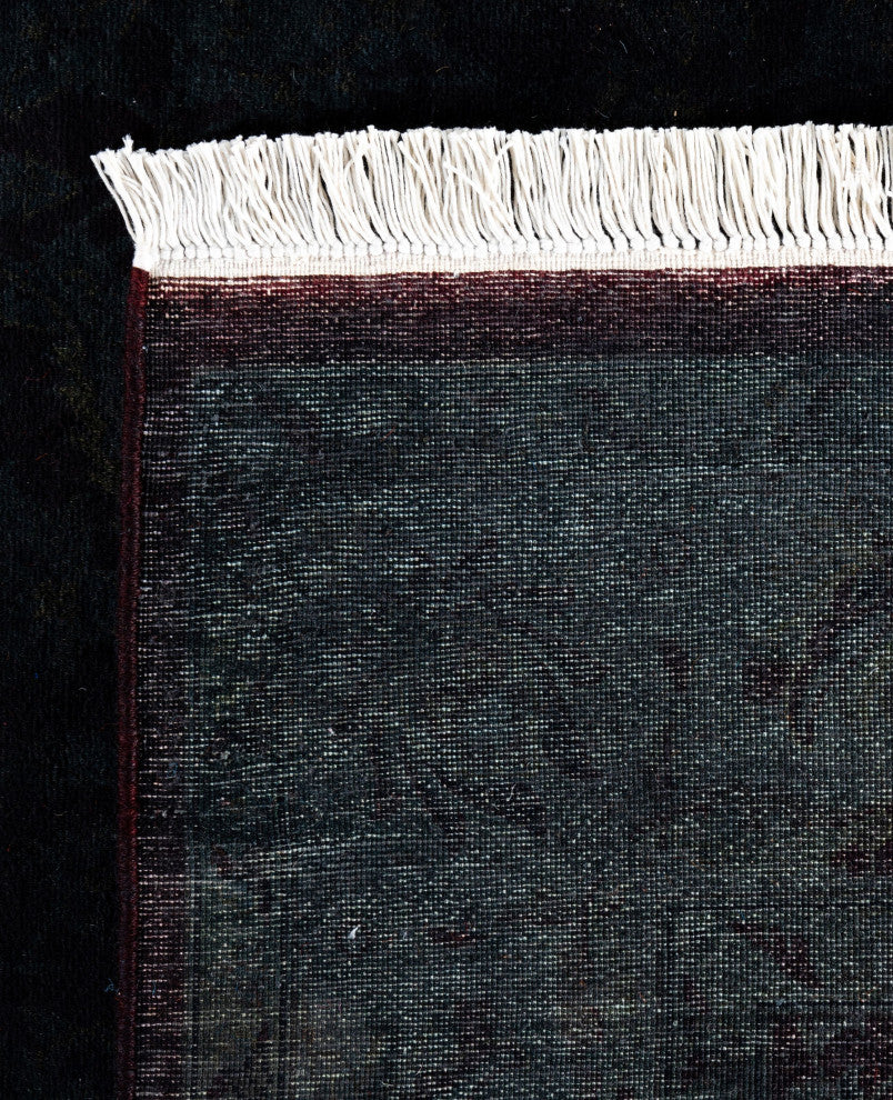 Overdyed One-of-a-Kind Hand-Knotted Area Rug Black, 4' 1" x 6' 5"