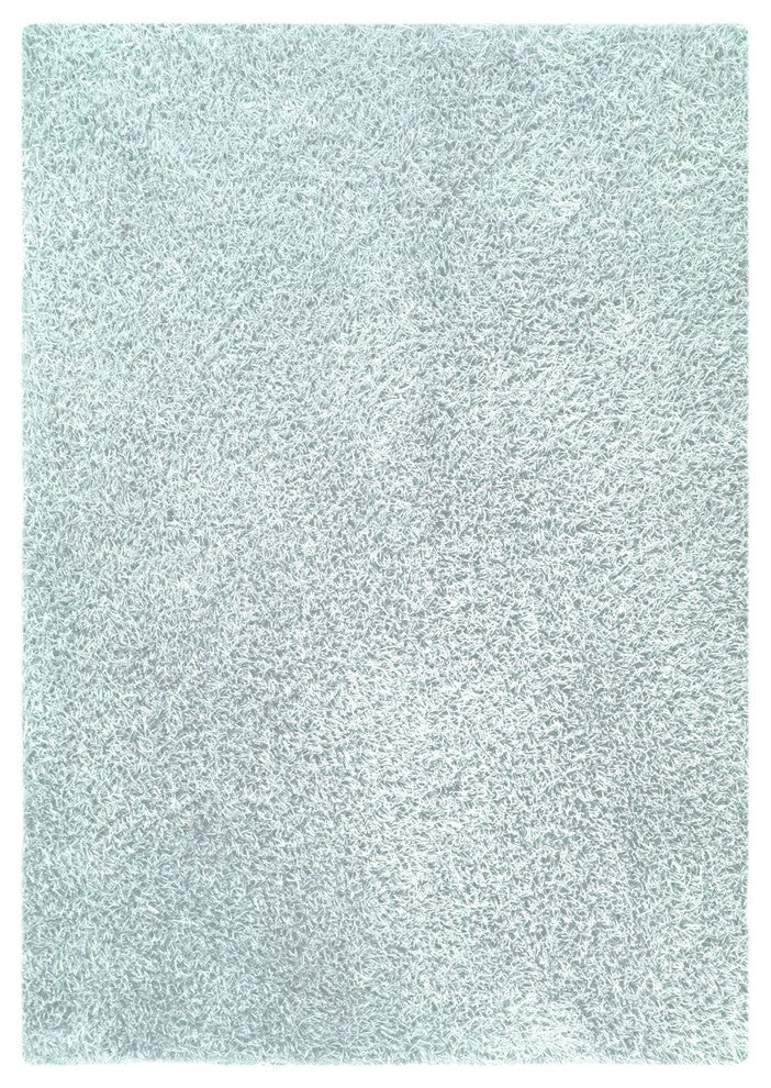 Hand Woven Aqua Shag Area Rug, 7''10"x9''10"