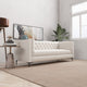 Houston Mid-Century Modern Luxury Chesterfield French Boucle Sofa, Cream