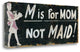 "M Is For Mom" By Pela Studio,Ready to Hang Giclee Print on Gallery Wrap Canvas