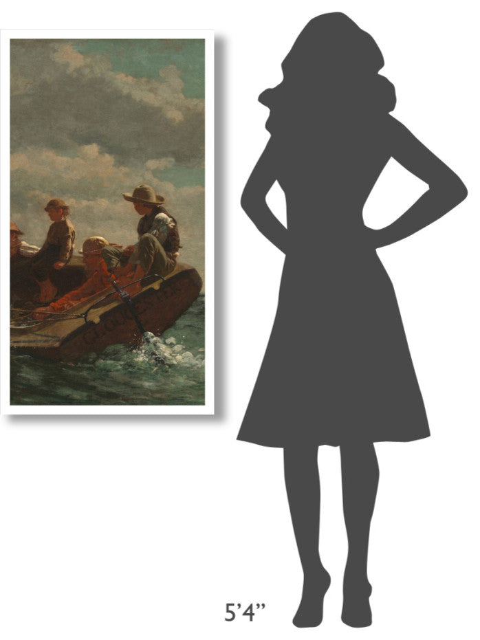 "Breezing Up (center)" Digital Paper Print by Winslow Homer, 24"x42"