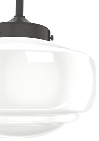 Hunter 10" Saddle Creek Noble Bronze 1-Light Cased White Glass Pendant Fixture