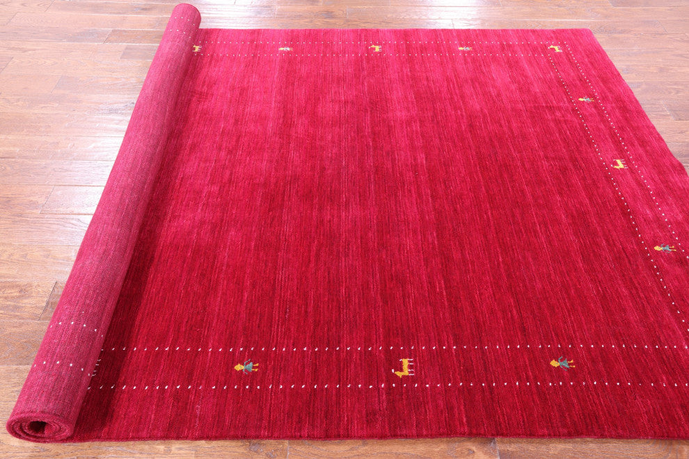 Persian Gabbeh Handmade Wool Rug 6' 0" X 9' 0" - Q15217