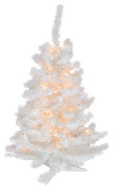 3' Pre-Lit Snow White Artificial Christmas Tree Clear Lights