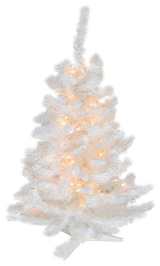 3' Pre-Lit Snow White Artificial Christmas Tree Clear Lights