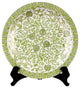 White and Green Porcelain Tapestry Chinese Plate 16"