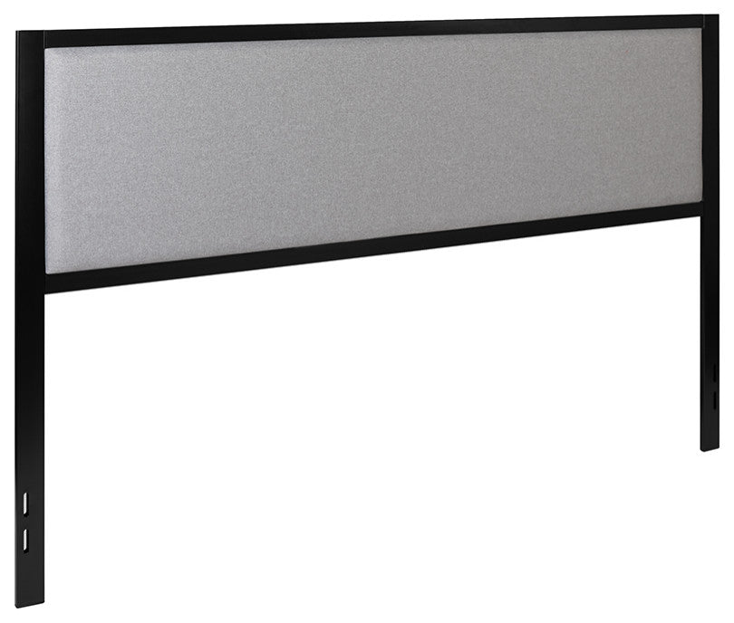 Melbourne Metal Upholstered Headboard Modern Headboard, Light Gray-King