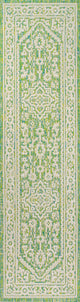 Sinjuri Medallion Textured Weave Indoor/Outdoor, Cream/Green, 2x10