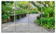 Stone Pathway into Garden, Landscape Canvas Art Print, 48"x28", 4 Panels