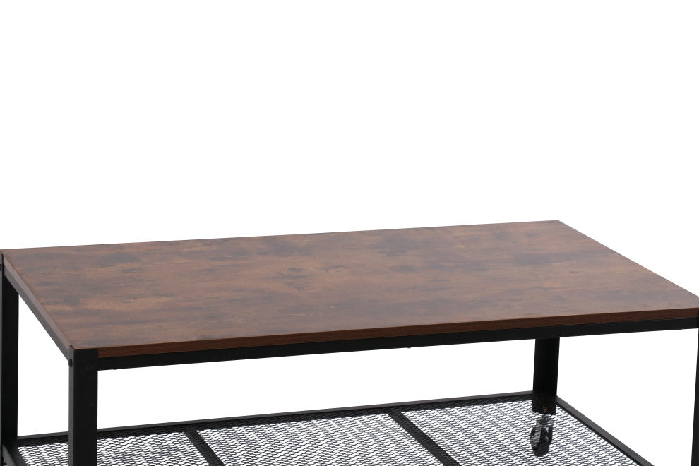 Rustic Coffee Table With Wheels 42x23x18