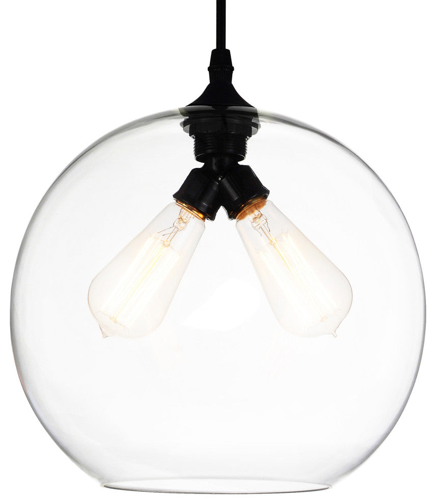 Glass 2 Light Down Mini Pendant, Clear