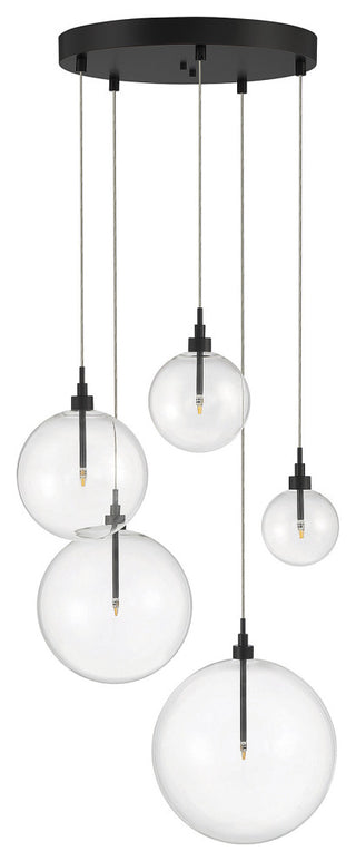 5-Light Pendant in Natural Brass, Oil Rubbed Bronze