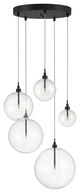 5-Light Pendant in Natural Brass, Oil Rubbed Bronze