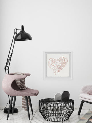 "XO LOVE" Framed Painting Print, 32"x32"