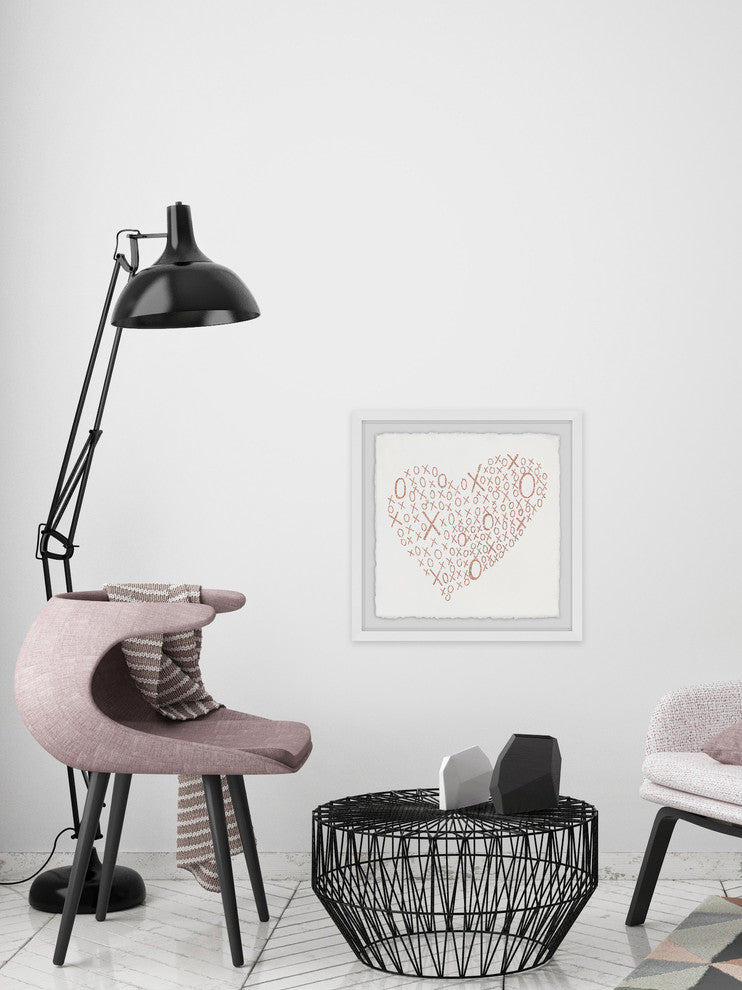 "XO LOVE" Framed Painting Print, 32"x32"