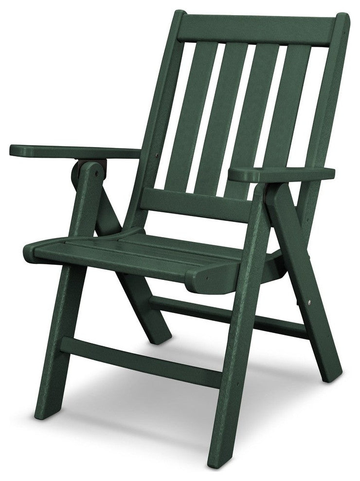 Polywood Vineyard Folding Dining Chair, Green