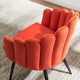 Dining Chair, Set of 2, Orange Black, Velvet, Modern, Cafe Bistro Hospitality