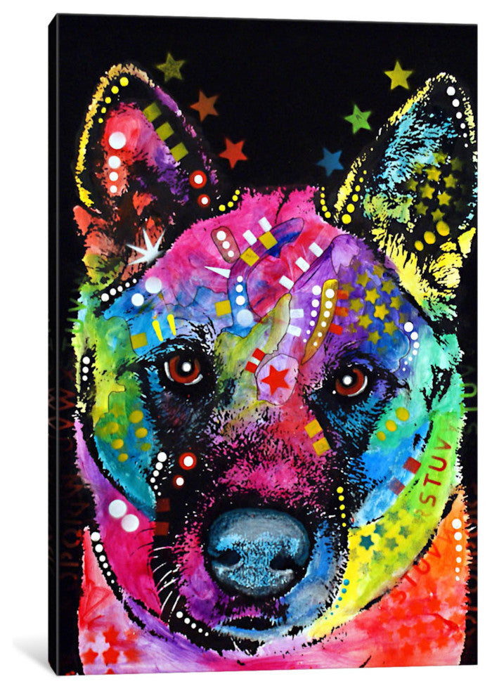 "Akita" by Dean Russo, Canvas Print, 26"x18"