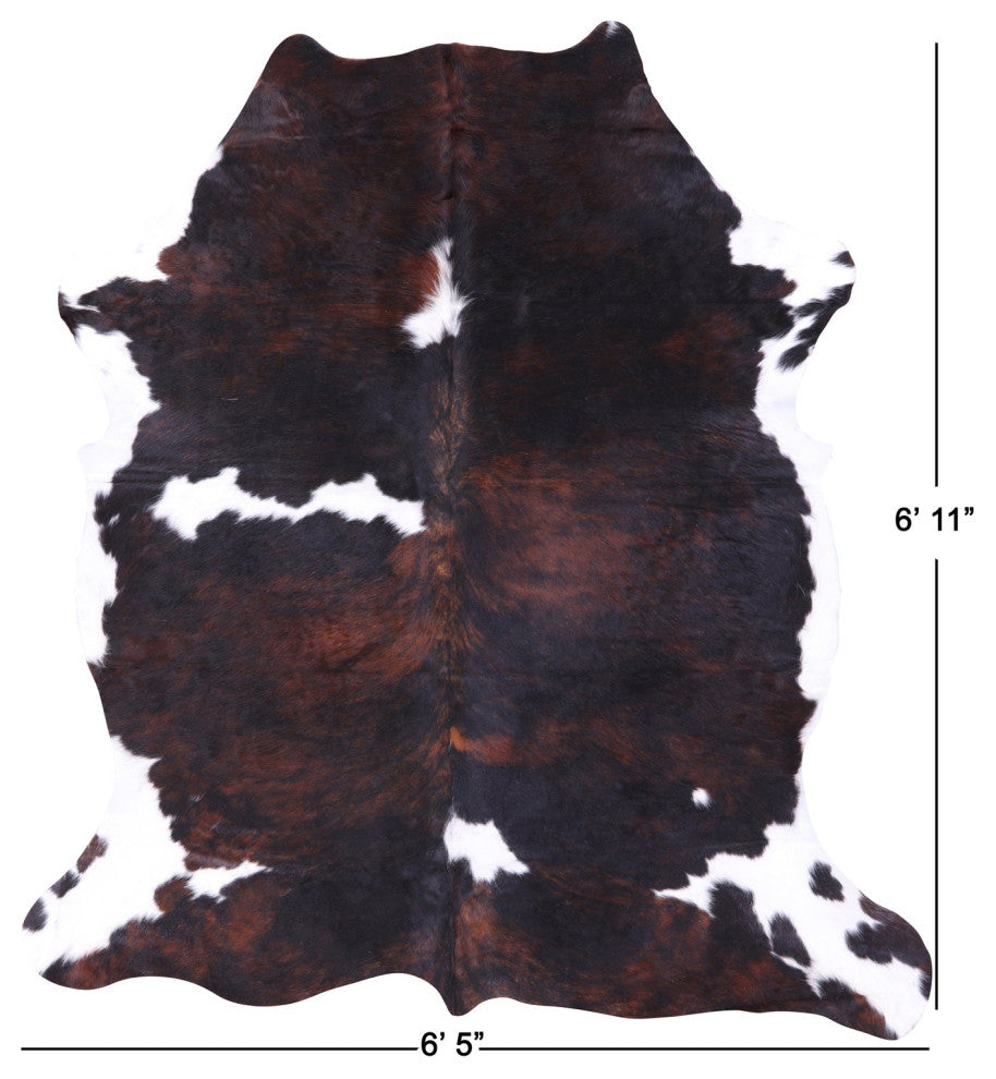 Tricolor Natural Cowhide Rug 6' 11" X 6' 5" C1584