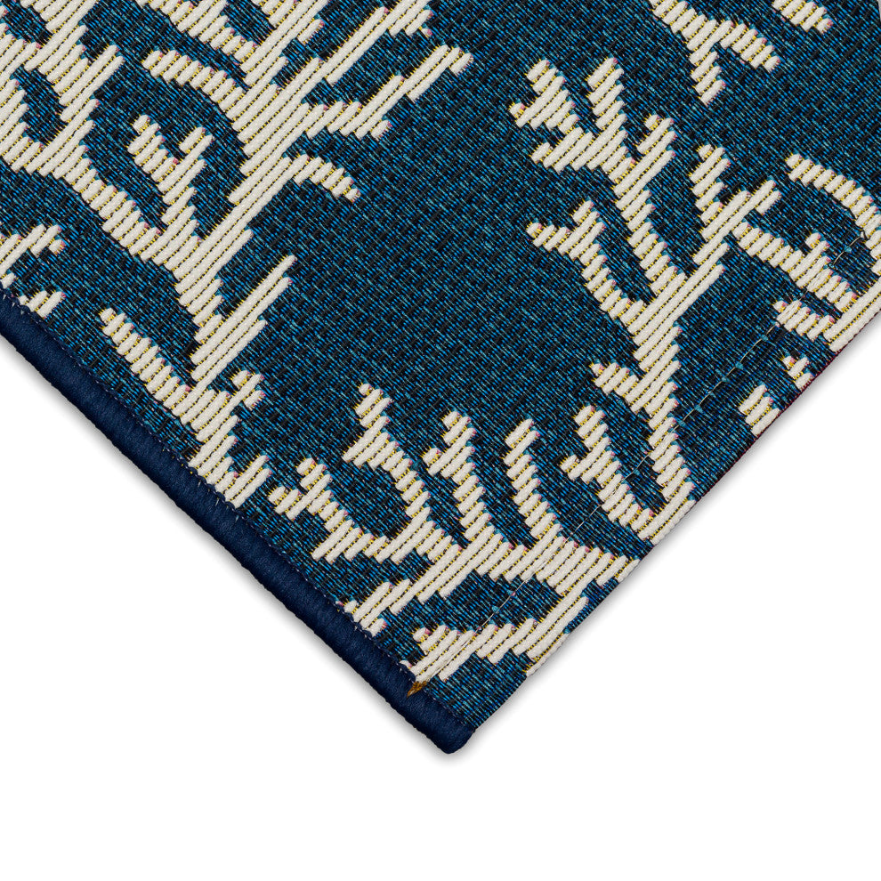 Esencia Coral Edge Indoor/Outdoor Mat Navy 2'5"x3'11"