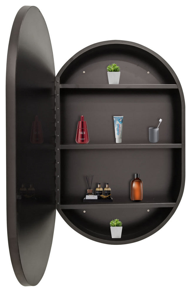 31" x 21" Aluminum Frame Surface Mount Medicine Cabinet, Mirror and Shelves