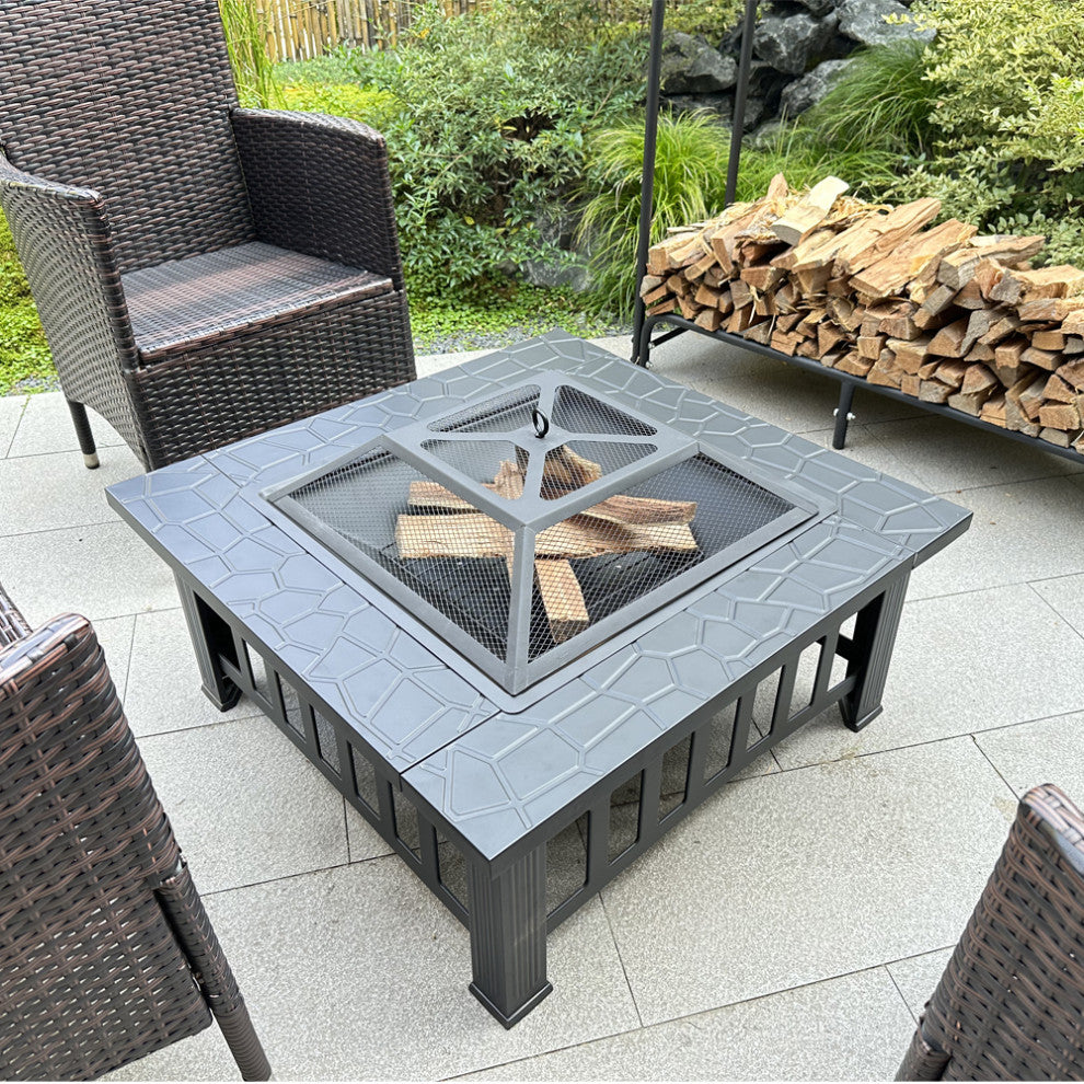 Gewnee Metal Firepit Stove Backyard Patio Garden Fireplace