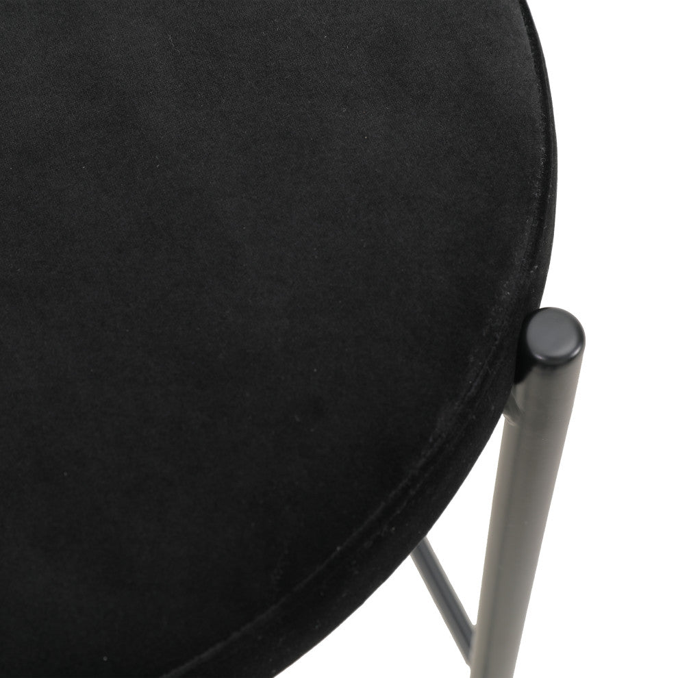 LeisureMod Euston Wicker Bar Stool With Black Steel Frame and Footrest, Black