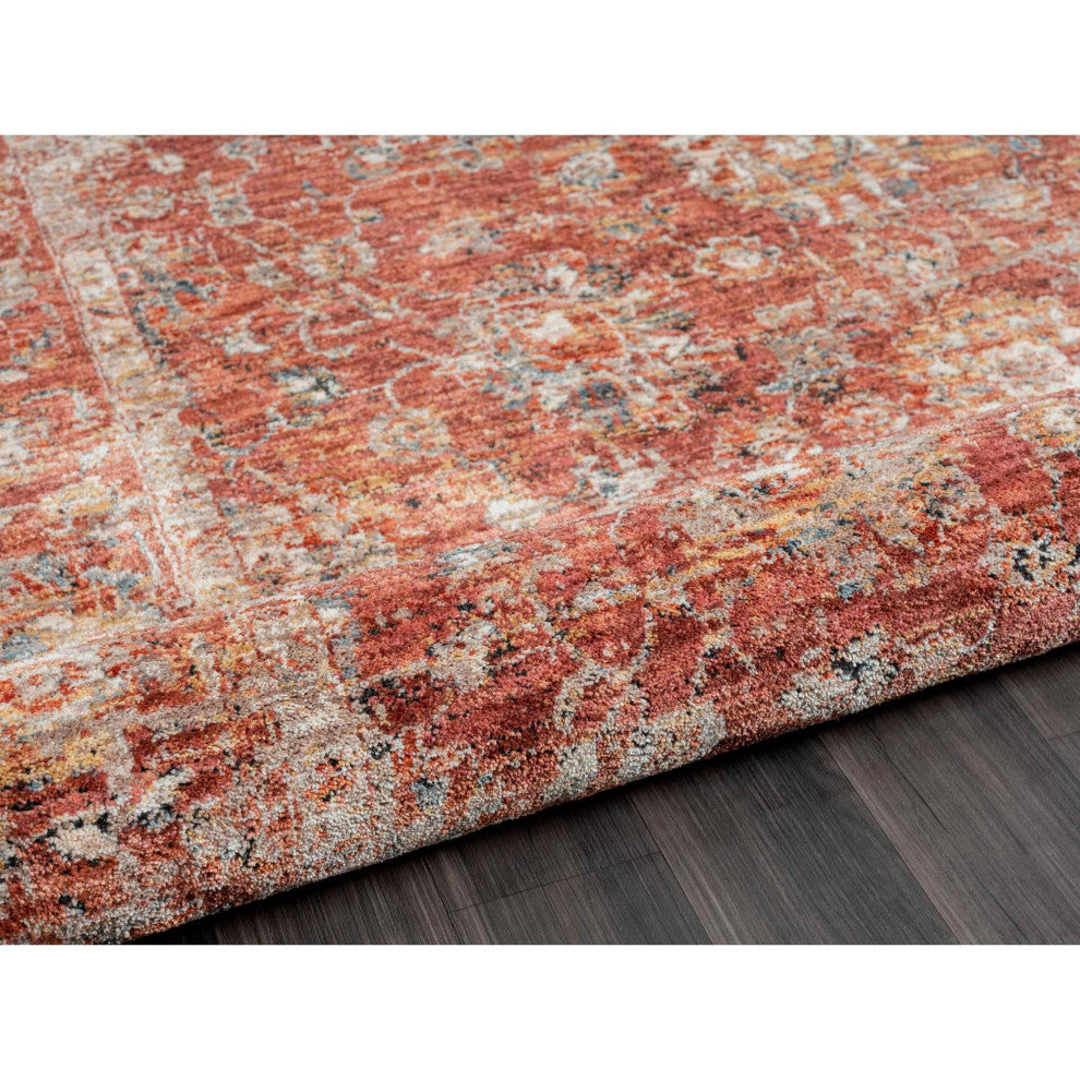 Hampton Persian Area Rug, Rust, 7'10" Round